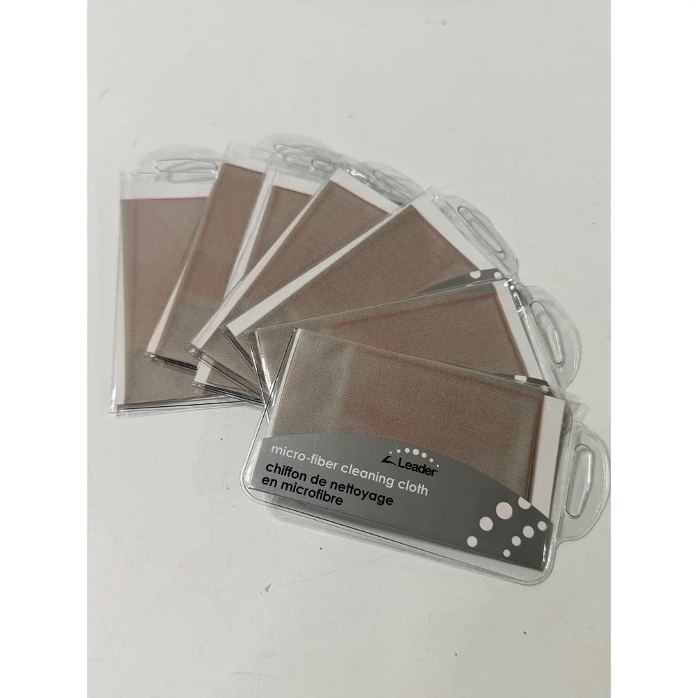 Lot of 6 Leader Microfiber Lens Cleaning Cloths Gray for Glasses Screens Hilco